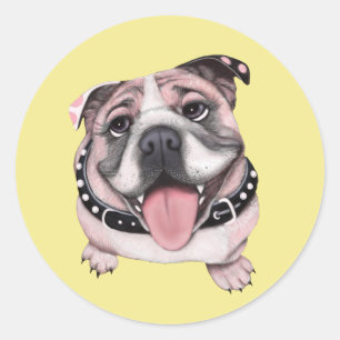 Pegatinas Personalizados de Bulldog rosa