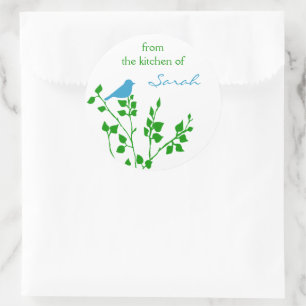 Pegatinas personalizados de caña verde azul de páj