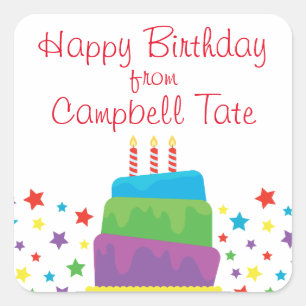 Pegatinas personalizados de Confetti Birthday Cake