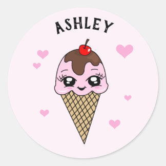 Pegatinas personalizados de crema de hielo