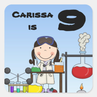 Pegatinas personalizados de cumpleaños de chica