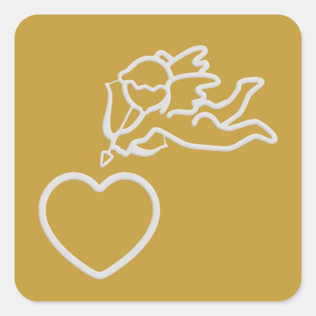 Pegatinas personalizados de Cupid Strikes (Anverso)