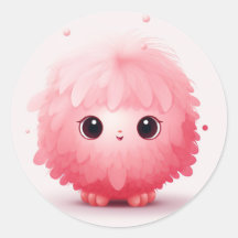 Pegatinas Personalizados de Cute Fluffy Ball