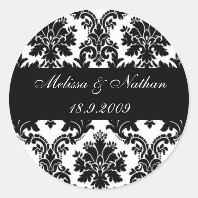 Pegatinas personalizados de Damask paisley (Anverso)