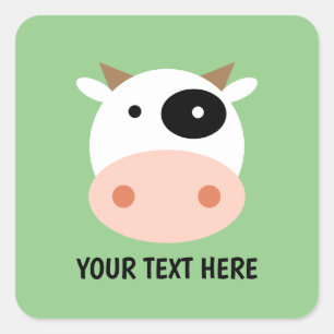 Pegatinas personalizados de dibujo de vacas vacas