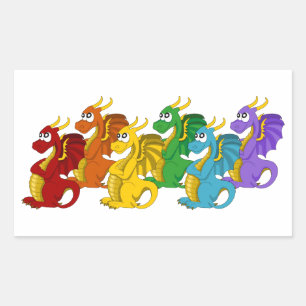 Pegatinas personalizados de dragones coloridos del