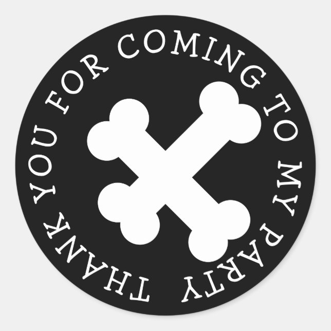 pegatinas personalizados de fiesta óseo para anima (Anverso)