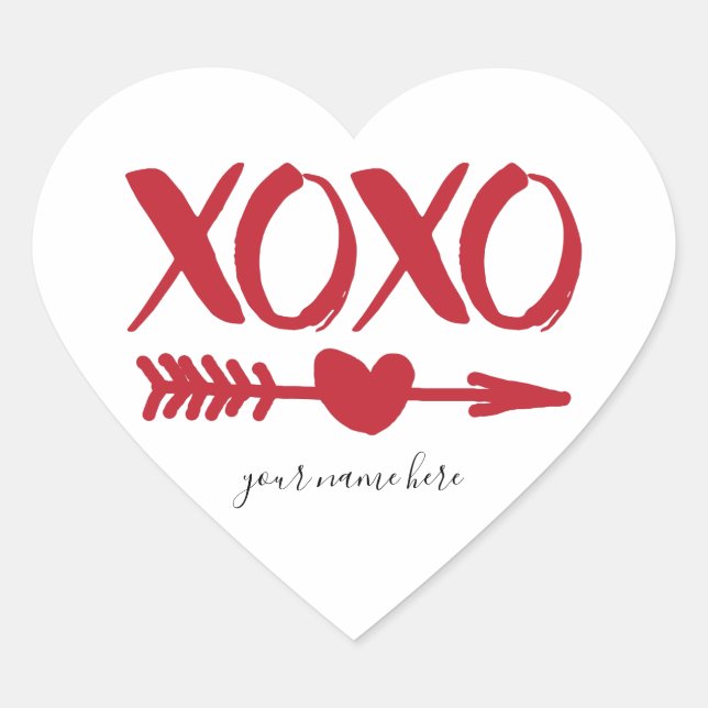 Pegatinas personalizados de flecha cardíaca XOXO (Anverso)