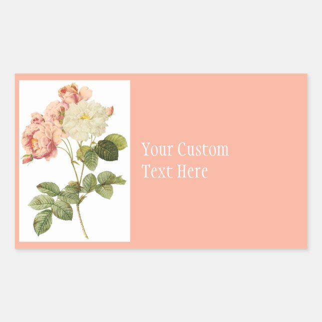 Pegatinas personalizados de flores de época 2 (Anverso)