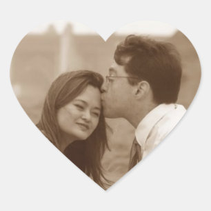 Pegatinas personalizados de fotografía del corazón