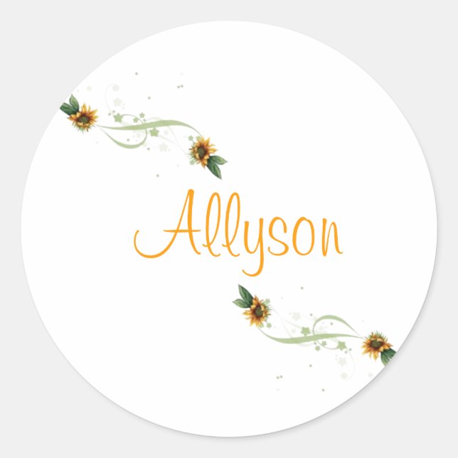 Pegatinas personalizados de girasoles (Anverso)