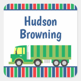 Pegatinas personalizados de Green Semi Truck