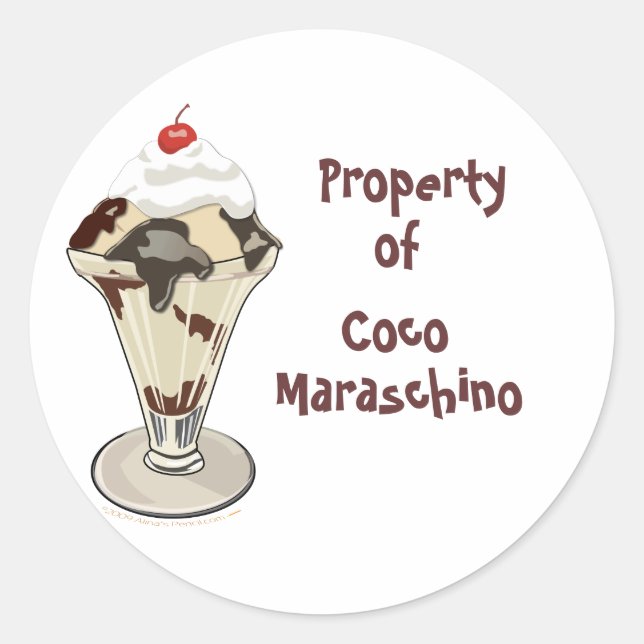 Pegatinas Personalizados de Ice Cream Sundae Hot F (Anverso)