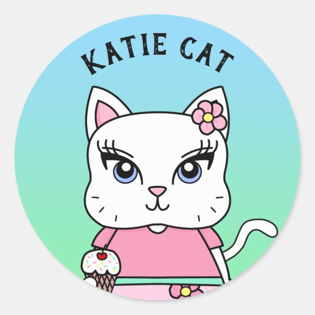 Pegatinas personalizados de Katie Cat (Anverso)