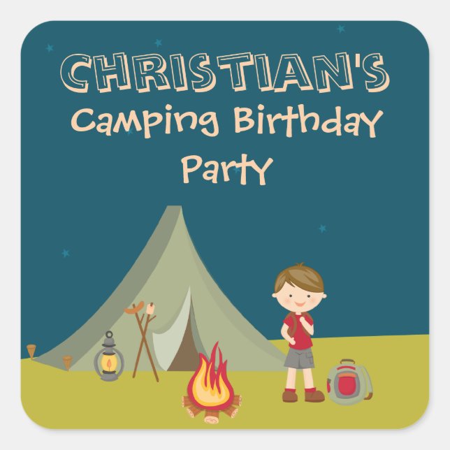 Pegatinas personalizados de la fiesta de cumpleaño (Anverso)