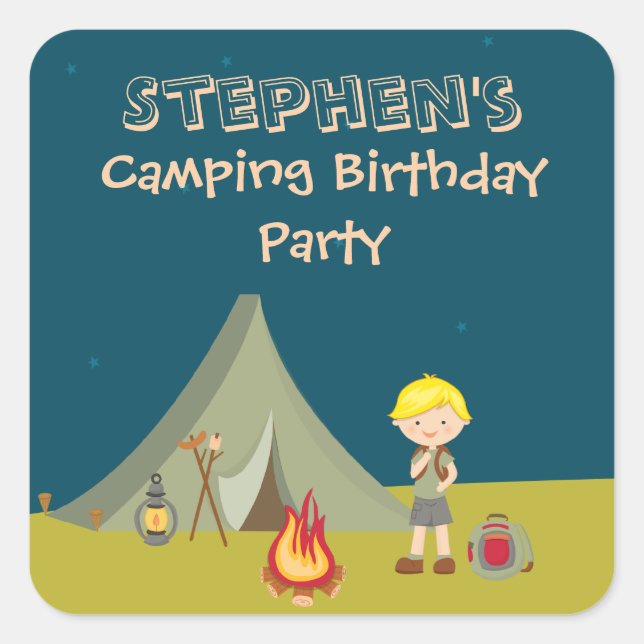 Pegatinas personalizados de la fiesta de cumpleaño (Anverso)