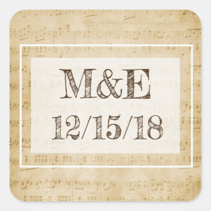 Pegatinas Personalizados de la Música de Hoja de V