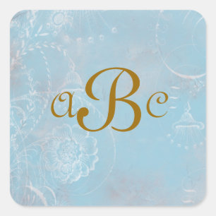 Pegatinas personalizados de la tela azul francesa 