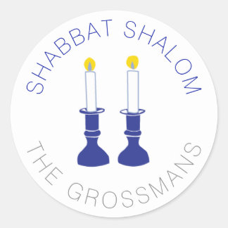 Pegatinas Personalizados de las velas de Shabbat S