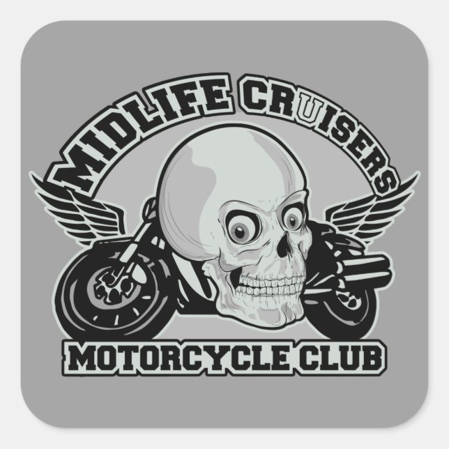 Pegatinas personalizados de Midlife Cruisers MC (Anverso)