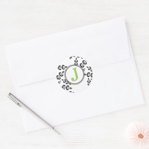 Pegatinas personalizados de monograma de flechas d