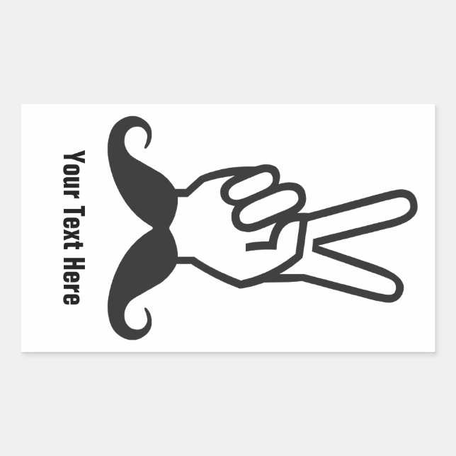 Pegatinas personalizados de Mustache ganador (Anverso)