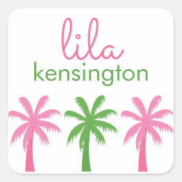 Pegatinas personalizados de palmeras de adormidera