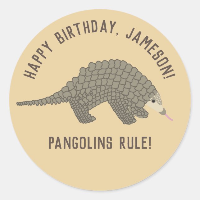 Pegatinas personalizados de Pangolins (Anverso)