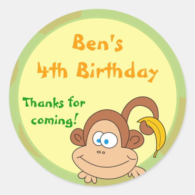 Pegatinas Personalizados de pequeños monos (Anverso)
