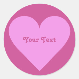 Pegatinas personalizados de Pink Heart Valentine