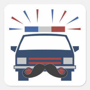 Pegatinas personalizados de policía de Mustache