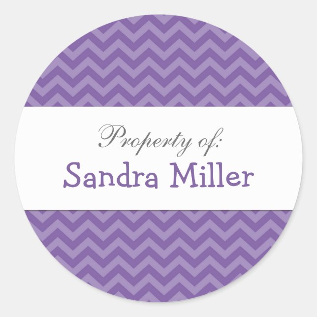 Pegatinas personalizados de Purple Chevron (Anverso)