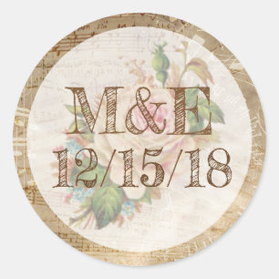 Pegatinas personalizados de Rosa de música de hoja