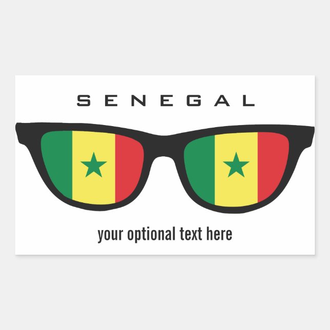 Pegatinas personalizados de Senegal Shades (Anverso)