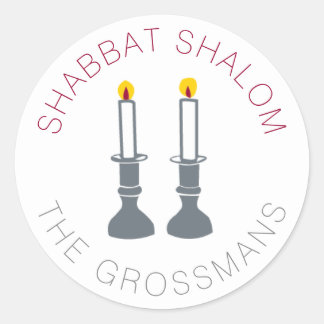 Pegatinas Personalizados de Shabbat Shalom Candles
