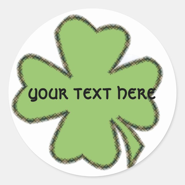 Pegatinas personalizados de Shamrock 'n Plaid (Anverso)