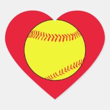 Pegatinas personalizados de Softball Heart Scrapbo