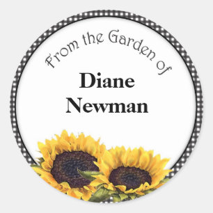 Pegatinas personalizados de Sunflower Canning Jar