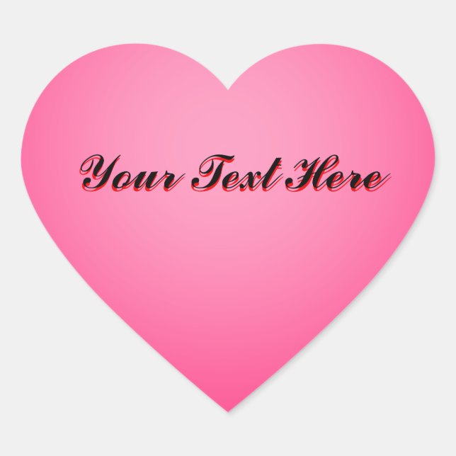 Pegatinas personalizados de texto de corazón rosad (Anverso)