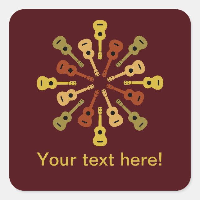 Pegatinas personalizados de Ukulele (Anverso)