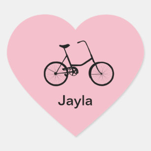 Pegatinas personalizados del corazón de las bicicl