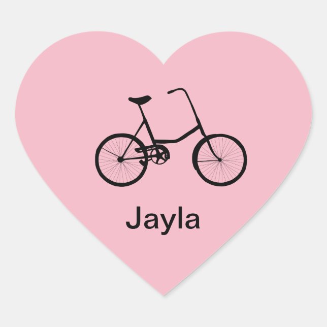 Pegatinas personalizados del corazón de las bicicl (Anverso)