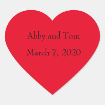 Pegatinas personalizados del corazón rojo