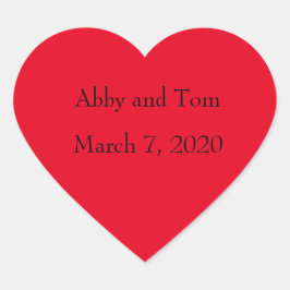 Pegatinas personalizados del corazón rojo