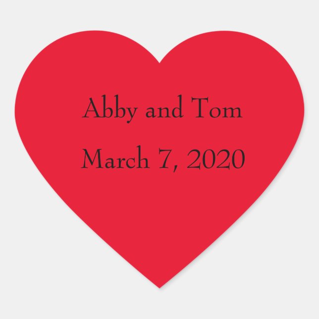 Pegatinas personalizados del corazón rojo (Anverso)