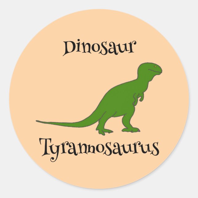 Pegatinas Personalizados del Dinosaurio Green Tyra (Anverso)