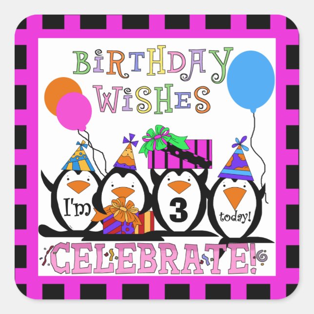 Pegatinas Personalizados del Fiesta Pingüino (Anverso)