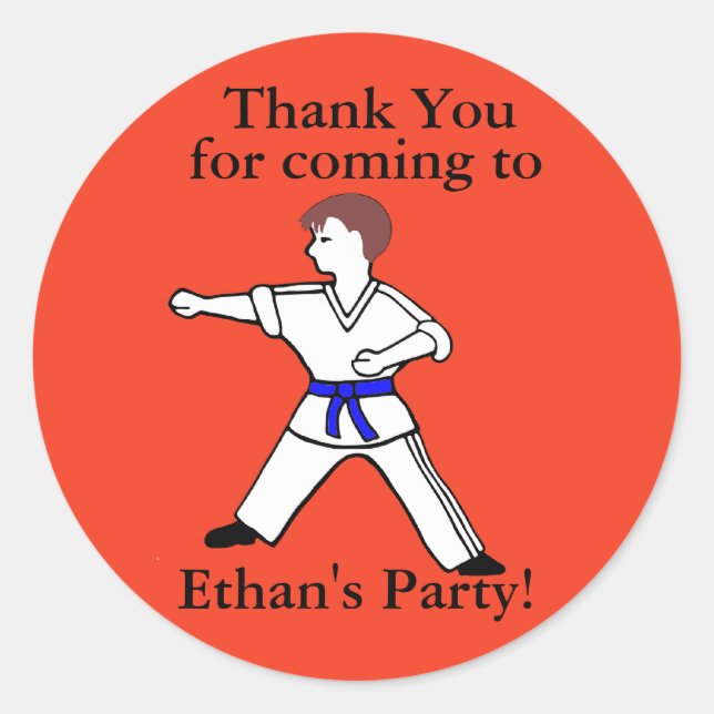 Pegatinas personalizados del Karate Kid Ethan cont (Anverso)
