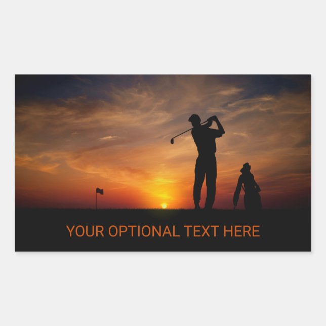 Pegatinas personalizados Golfer Sunset (Anverso)