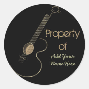 Pegatinas personalizados logotipo de la guitarra